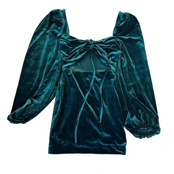 House of CB Abigail Emerald Green Velvet Mini Dress. Size XS. - Picture 5 of 16